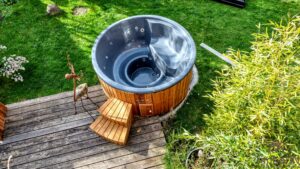 Wood burning heated hot tubs with jets – TimberIN Rojal 5 1