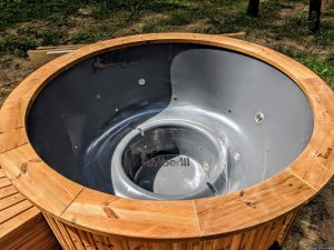 Fiberglass outdoor hot tub with external heater 13