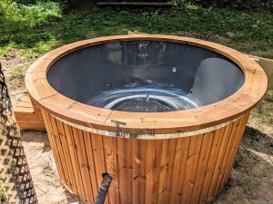 Fiberglass outdoor hot tub with external heater 27