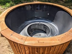 Fiberglass outdoor hot tub with external heater 28