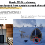 Harvia M3 SL chimney logs loaded from outside instead of inside for outdoor sauna