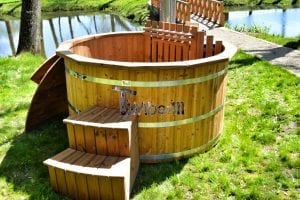 Wooden hot tub thermowood deluxe spa model 6