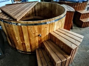 wooden hot tub thermo wood basic air bubble and LED 12