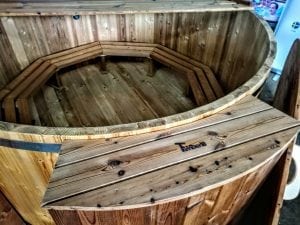 wooden hot tub thermo wood basic air bubble and LED 18