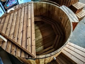 wooden hot tub thermo wood basic air bubble and LED 8