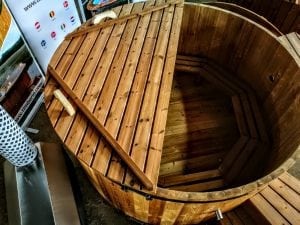 wooden hot tub thermo wood basic air bubble and LED 9