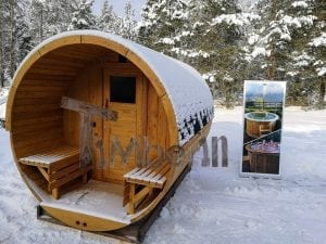 Barrel Garden Sauna With Canopy Terrace And Electric Heater (3)
