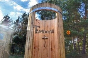 Outdoor wooden shower 17