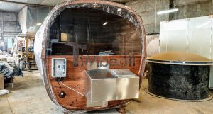 Rectangular Barrel Wooden Outdoor Sauna (3)