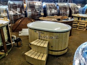 Oval Hot Tub For 2 Persons With Fiberglass Liner (14)
