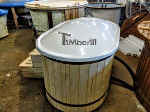 Oval hot tub for 2 persons with fiberglass liner 5