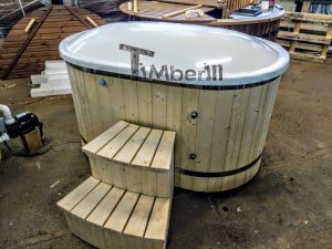 Oval hot tub for 2 persons with fiberglass liner 8