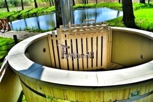 Wood fired hot tub for garden. Includes sand filtration 2 LED and wall insulation 34