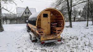 Mobile Outdoor Sauna On Wheels Harvia Wood Burner (2)