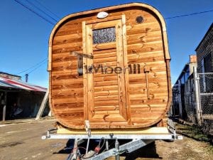 Mobile Rectangular Outdoor Sauna On Wheels Trailer (22)