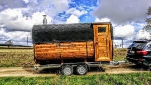 Mobile Rectangular Outdoor Sauna On Wheels Trailer (1)
