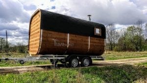 Mobile Rectangular Outdoor Sauna On Wheels Trailer (15)