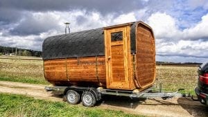 Mobile Rectangular Outdoor Sauna On Wheels Trailer (3)