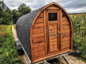 Mobile Outdoor Igloo Sauna On Wheels Harvia Wood Burner (10)