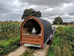 Mobile Outdoor Igloo Sauna On Wheels Harvia Wood Burner (19)