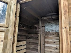 Mobile Outdoor Igloo Sauna On Wheels Harvia Wood Burner (23)