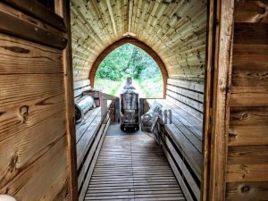 Mobile Outdoor Igloo Sauna On Wheels Harvia Wood Burner (28)