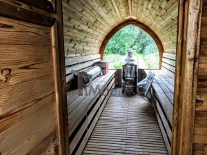 Mobile Outdoor Igloo Sauna On Wheels Harvia Wood Burner (29)