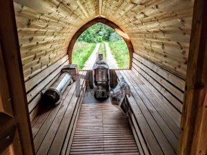 Mobile Outdoor Igloo Sauna On Wheels Harvia Wood Burner (39)