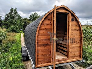 Mobile Outdoor Igloo Sauna On Wheels Harvia Wood Burner (42)