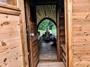 Mobile Outdoor Igloo Sauna On Wheels Harvia Wood Burner (45)