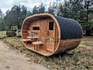 Oval Wooden Outdoor Sauna (27)