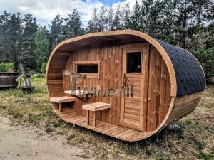 Oval Wooden Outdoor Sauna (28)