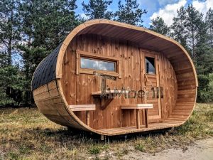 Oval Wooden Outdoor Sauna (35)