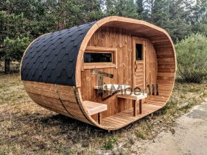 Oval Wooden Outdoor Sauna (38)